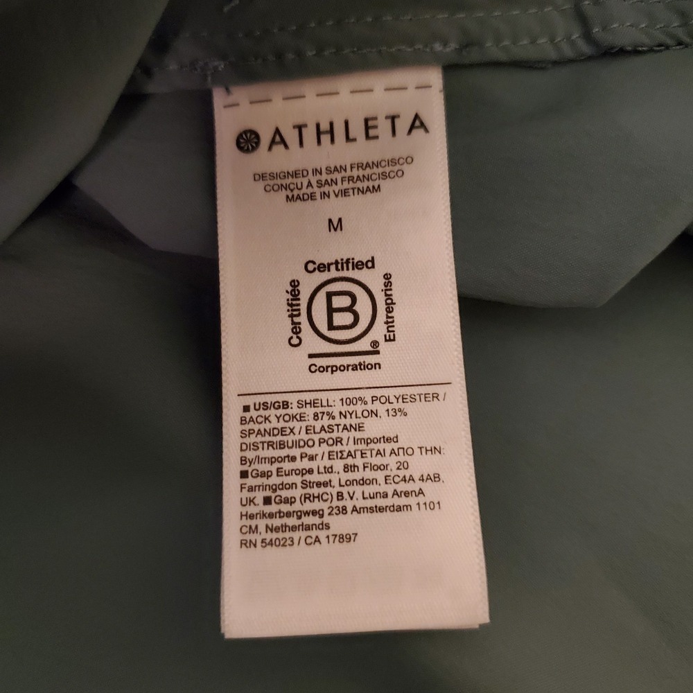 NWT! Athleta Med Advantage Poplin Top Teal Breathable light Jacket Travel Hi-Low - Picture 12 of 14